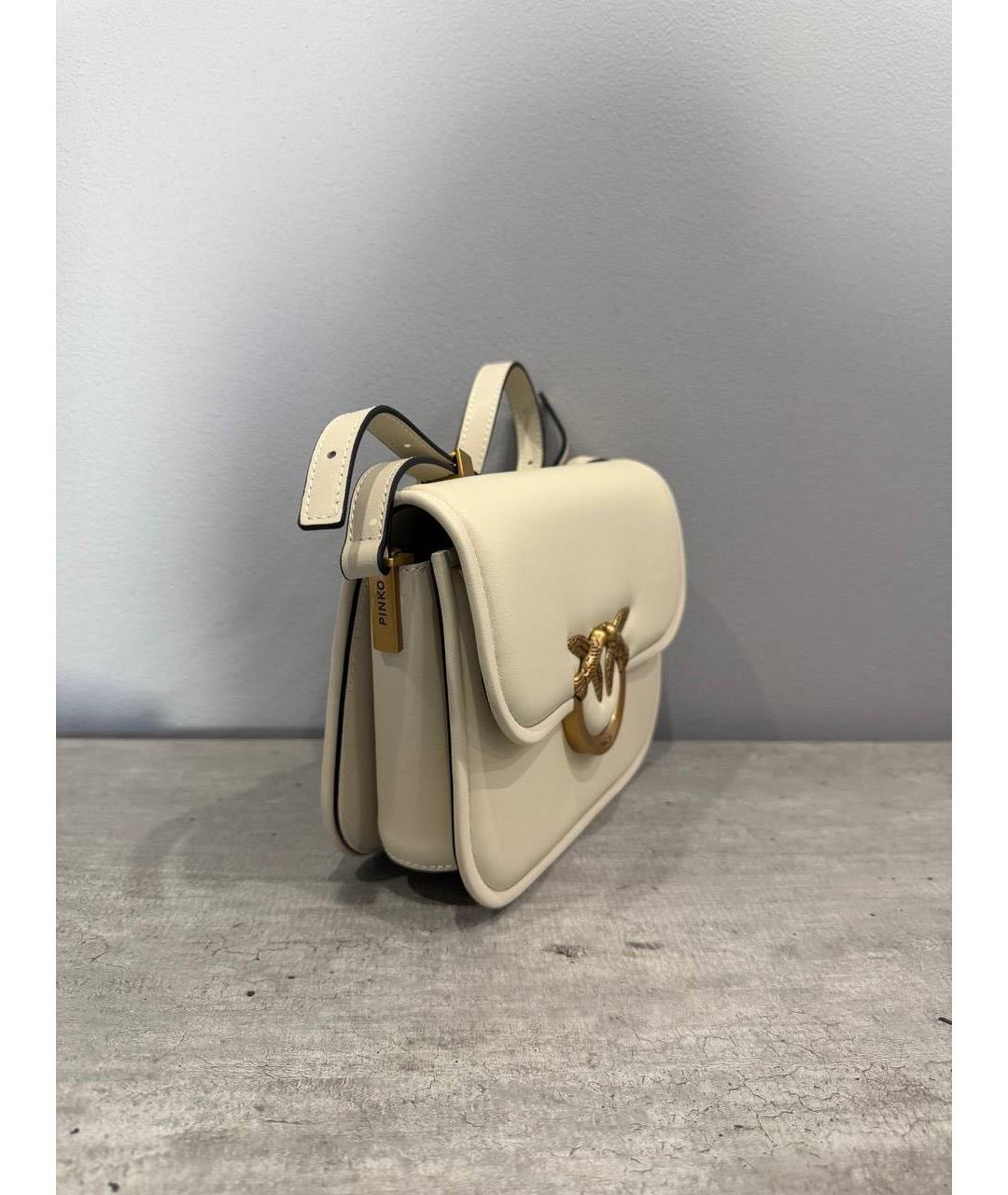 PINKO Бежевая кожаная сумка через плечо, фото 2