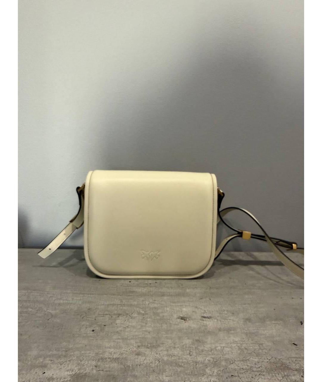 PINKO Бежевая кожаная сумка через плечо, фото 3