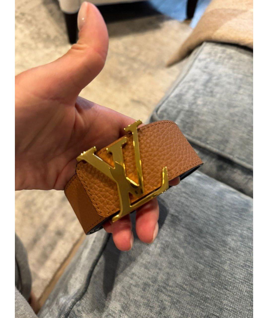 LOUIS VUITTON Оранжевый кожаный ремень, фото 4