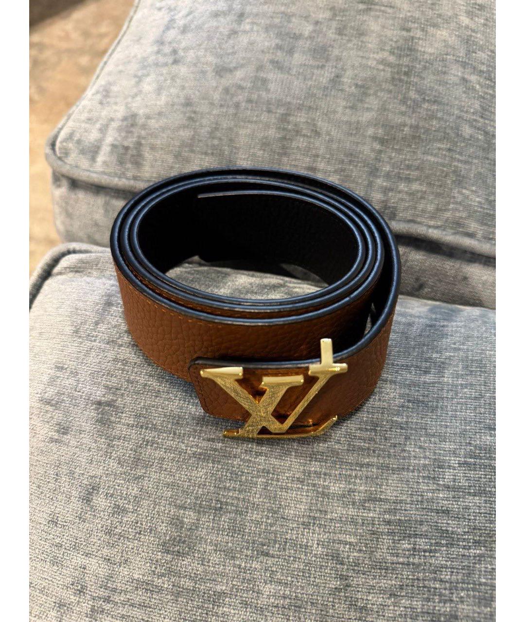 LOUIS VUITTON Оранжевый кожаный ремень, фото 2
