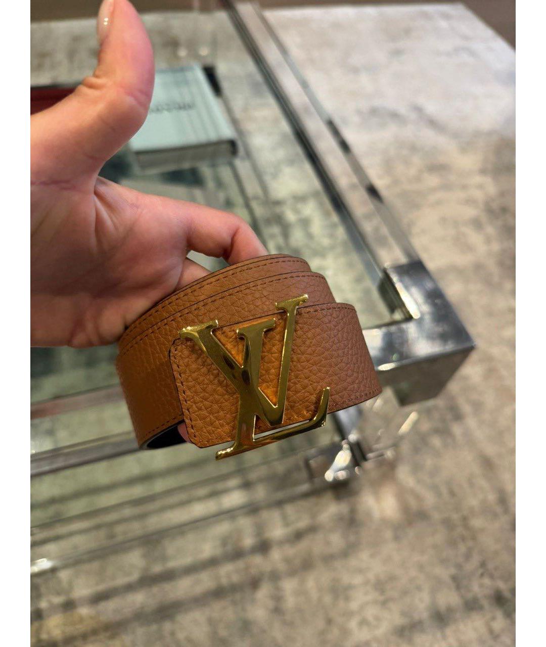 LOUIS VUITTON Оранжевый кожаный ремень, фото 5