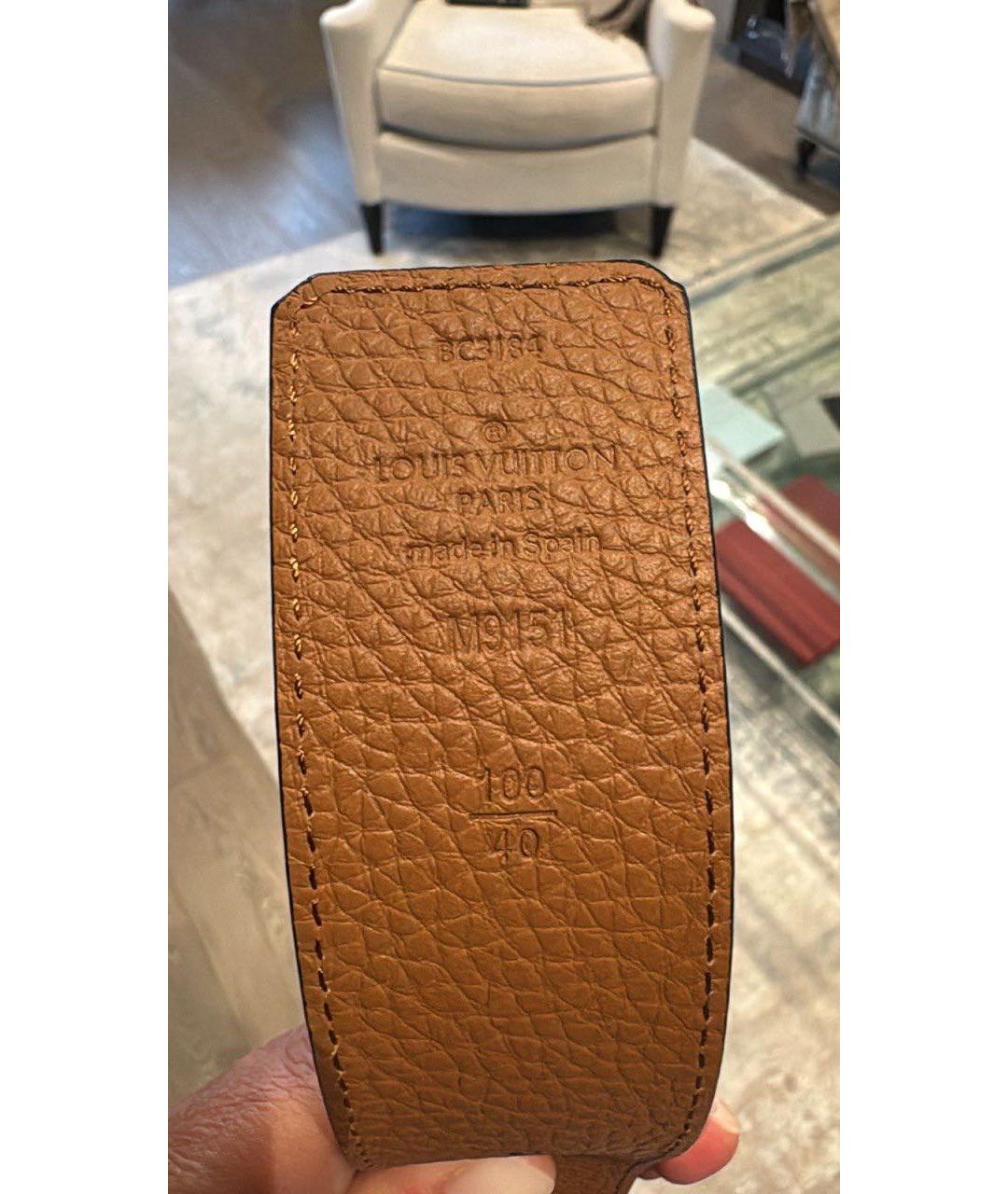 LOUIS VUITTON Оранжевый кожаный ремень, фото 3