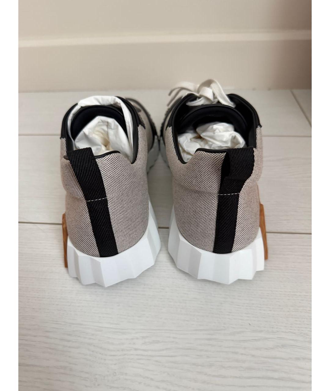 HERMES Бежевые низкие кроссовки / кеды, фото 4