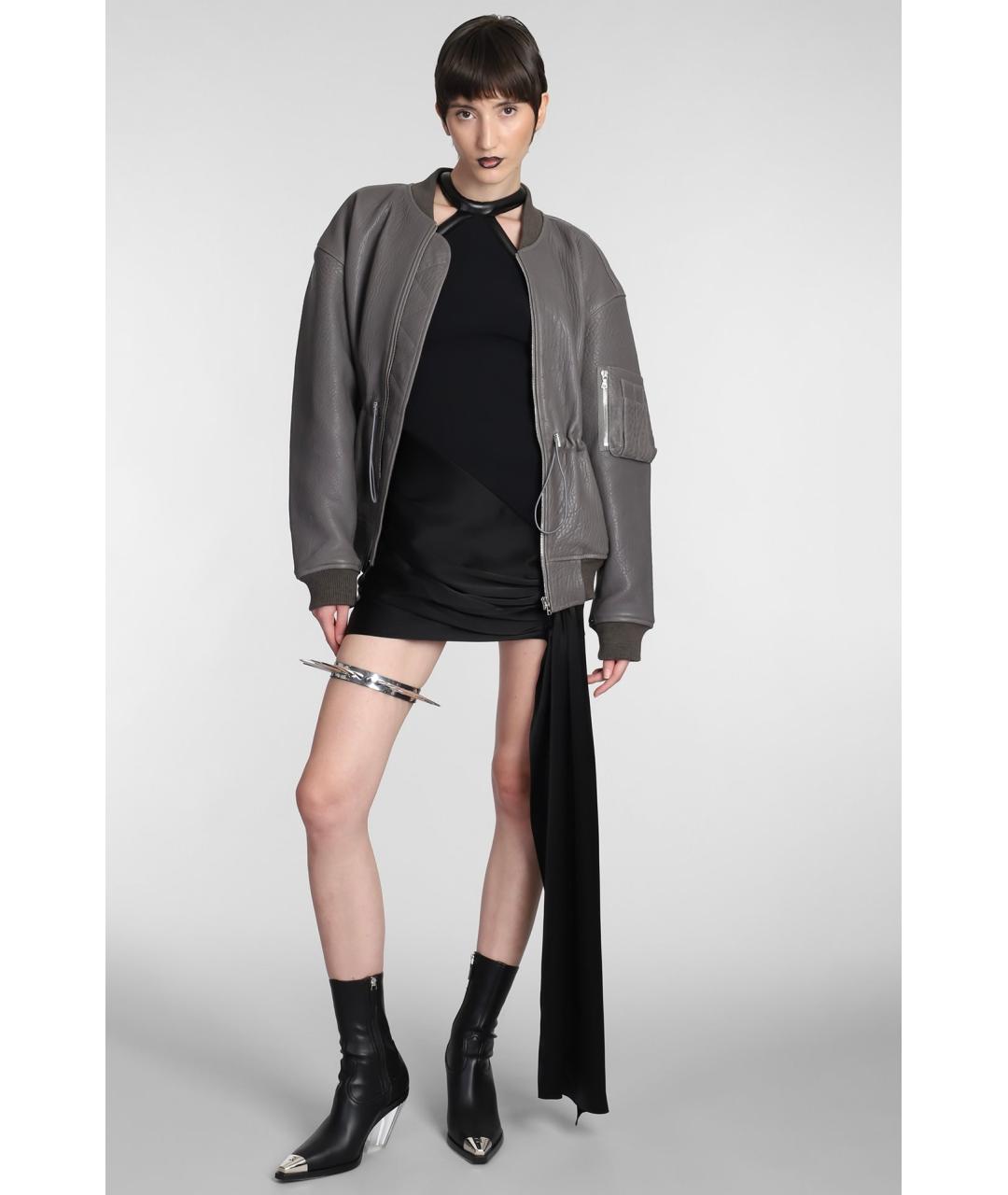 DAVID KOMA Серая кожаная куртка, фото 5