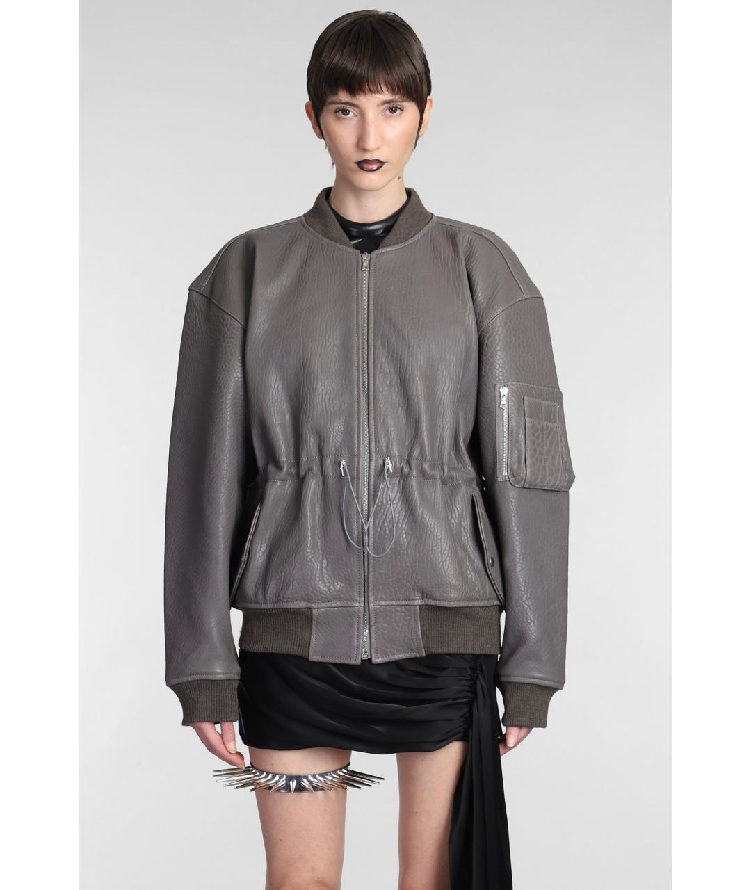 DAVID KOMA Серая кожаная куртка, фото 2