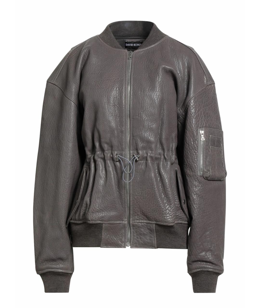 DAVID KOMA Серая кожаная куртка, фото 1