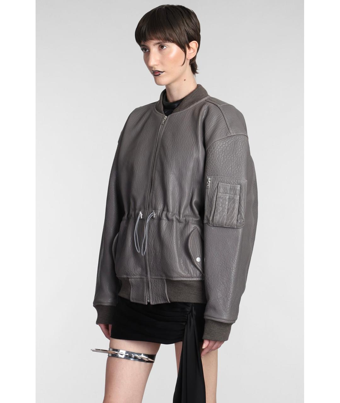 DAVID KOMA Серая кожаная куртка, фото 3