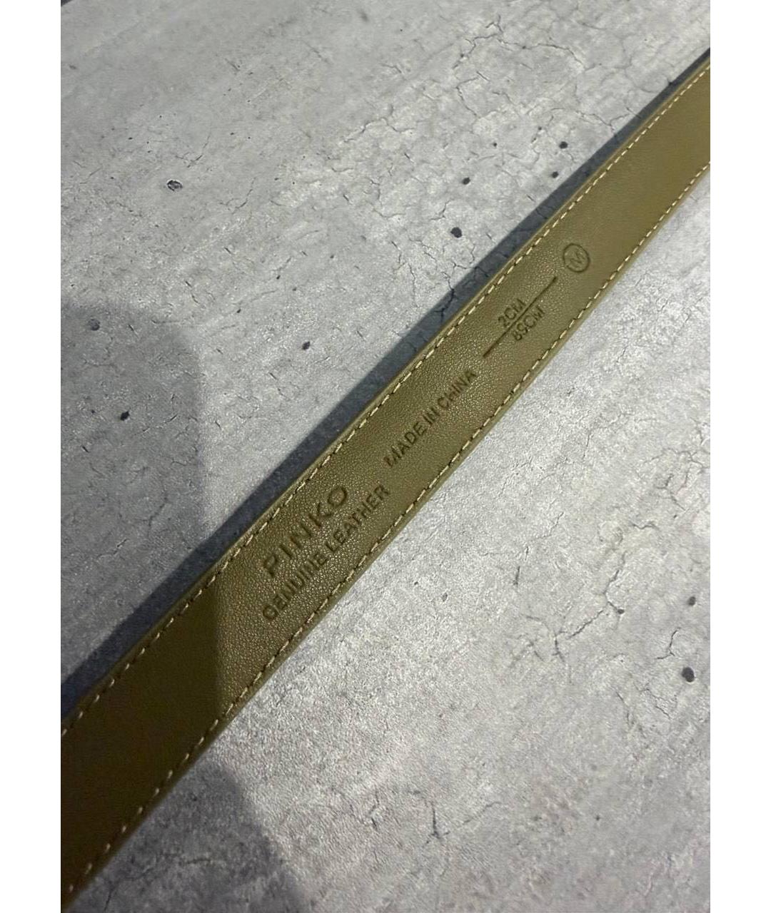 PINKO Хаки кожаный ремень, фото 3