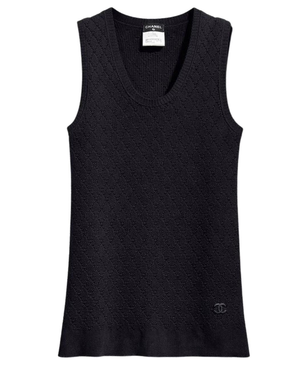 CHANEL Черная хлопковая майка, фото 1