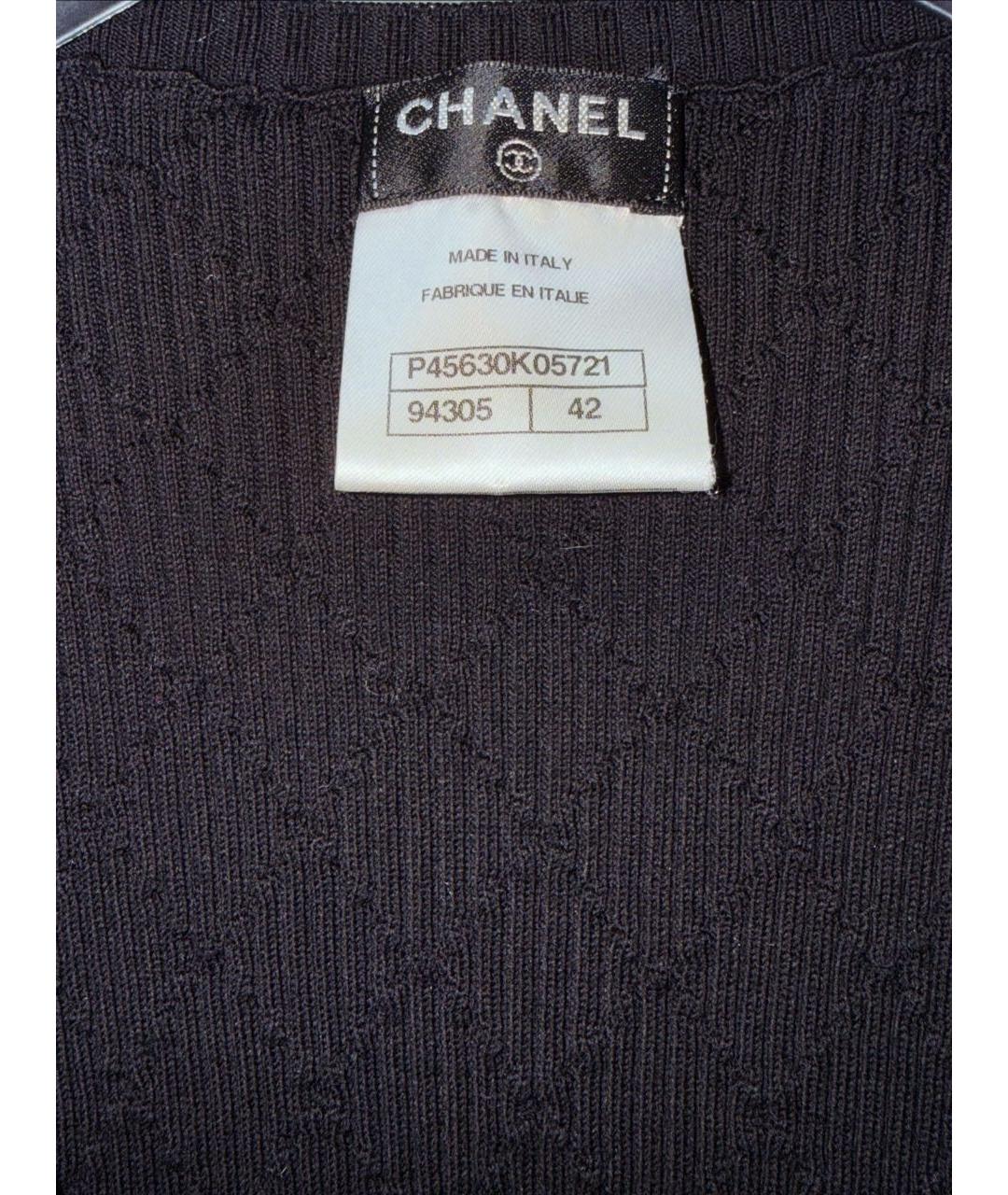 CHANEL Черная хлопковая майка, фото 3