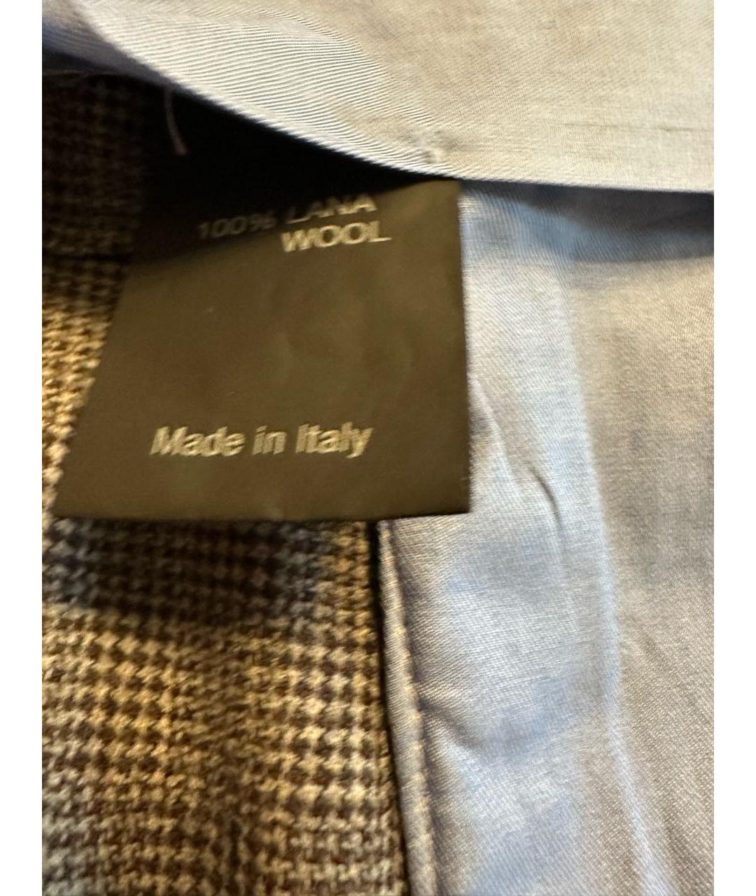 STEFANO RICCI Серые шерстяные повседневные брюки, фото 5