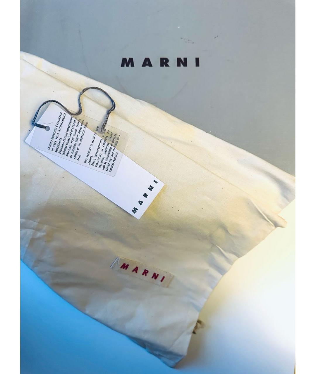 MARNI Темно-синие кожаные ботинки, фото 5