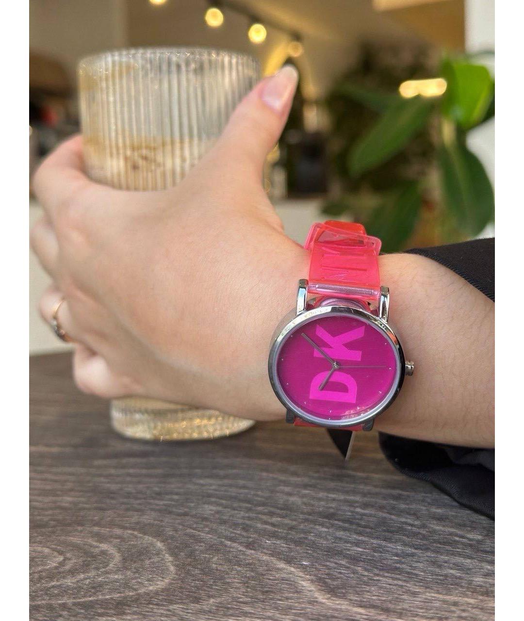 DKNY Розовые пластиковые часы, фото 4