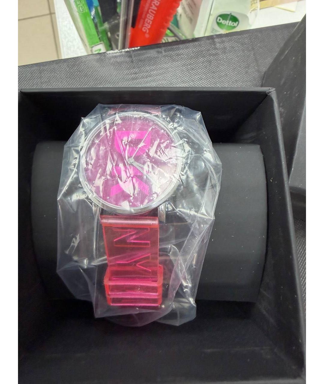 DKNY Розовые пластиковые часы, фото 5