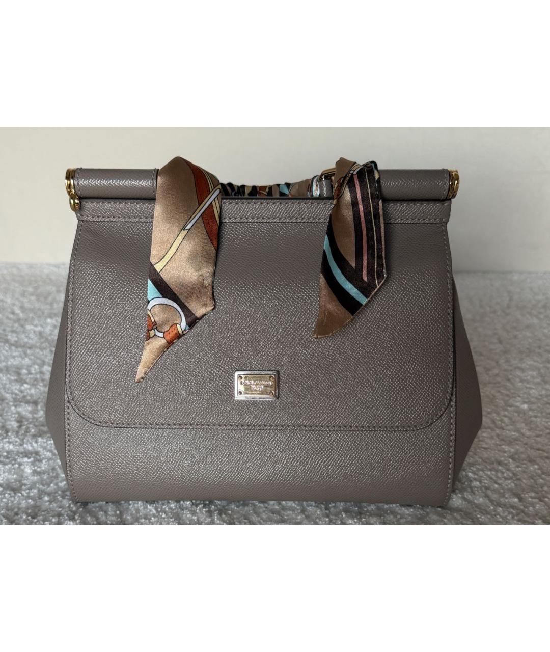 DOLCE&GABBANA Коричневая кожаная сумка тоут, фото 5