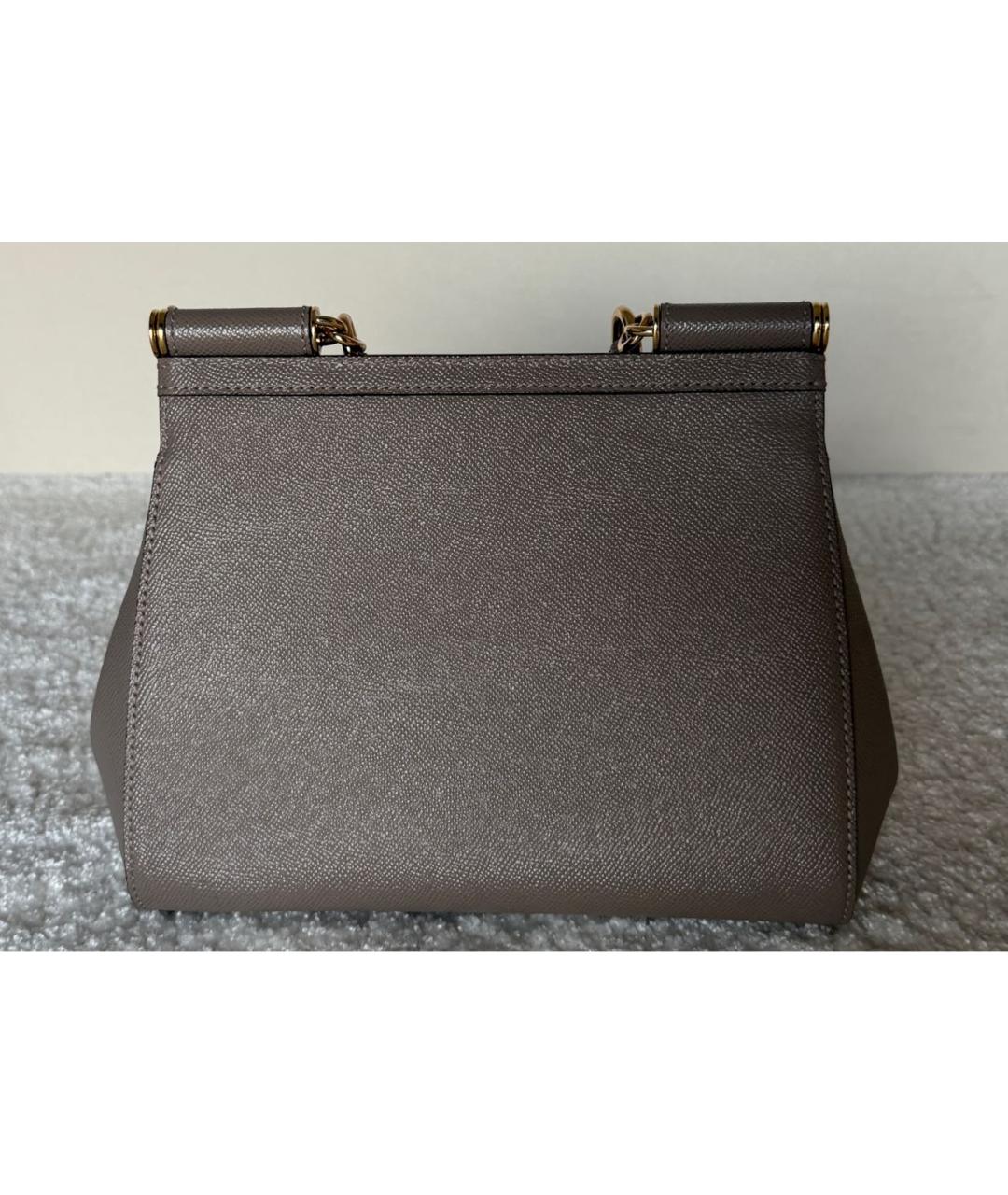 DOLCE&GABBANA Коричневая кожаная сумка тоут, фото 3