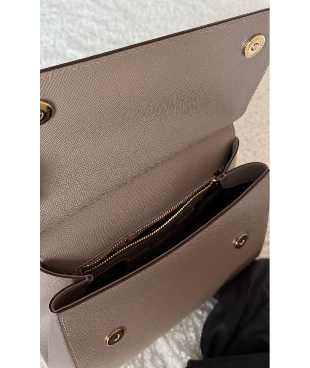 DOLCE&GABBANA Коричневая кожаная сумка тоут, фото 4