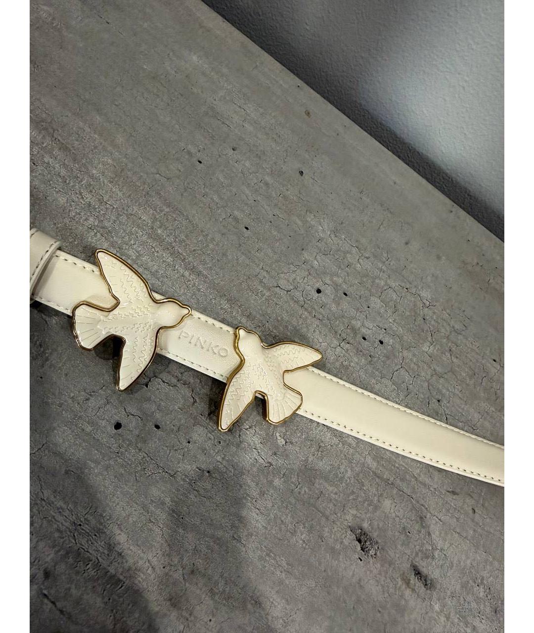 PINKO Белый кожаный ремень, фото 2
