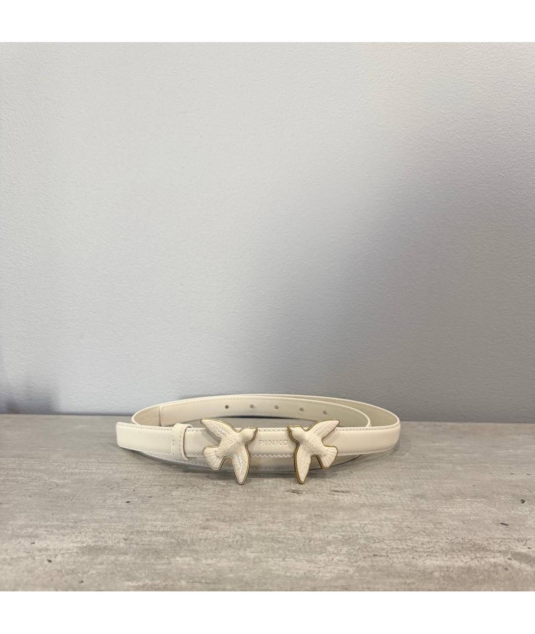PINKO Белый кожаный ремень, фото 5