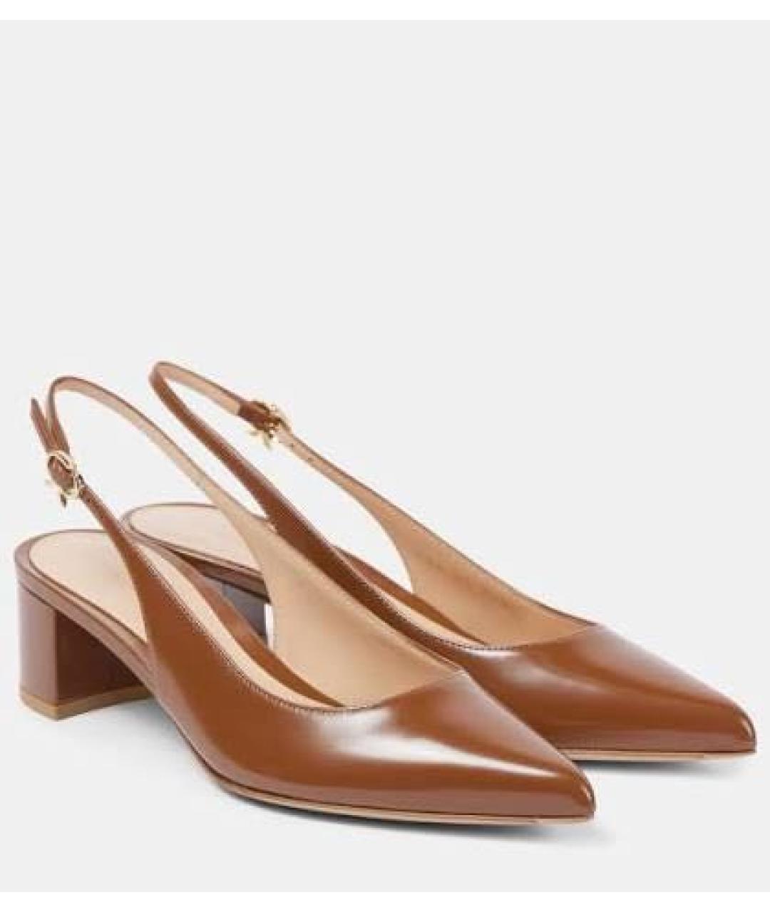 GIANVITO ROSSI Коричневые кожаные туфли, фото 5