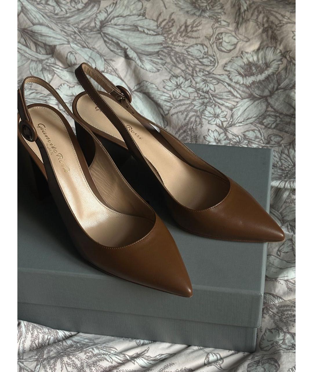 GIANVITO ROSSI Коричневые кожаные туфли, фото 2