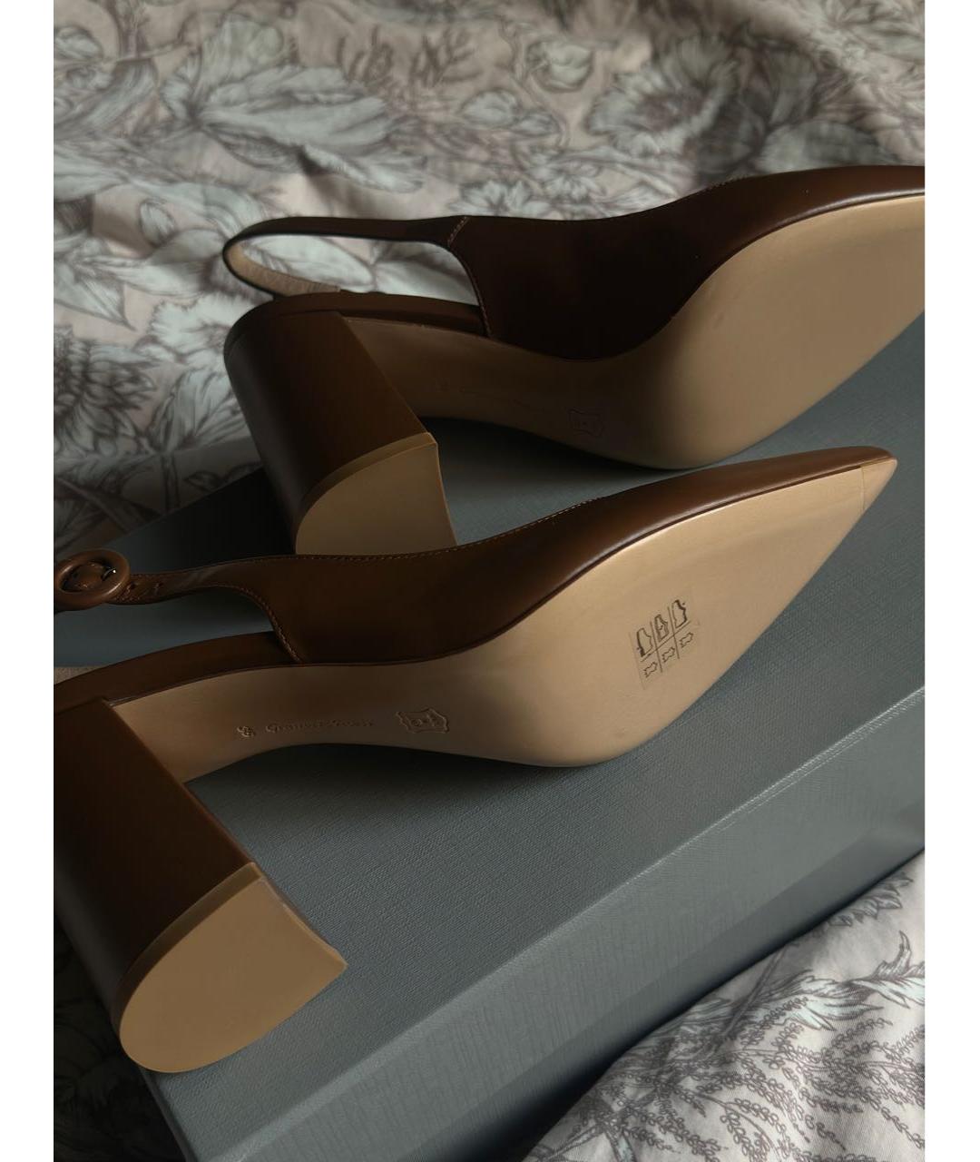 GIANVITO ROSSI Коричневые кожаные туфли, фото 4