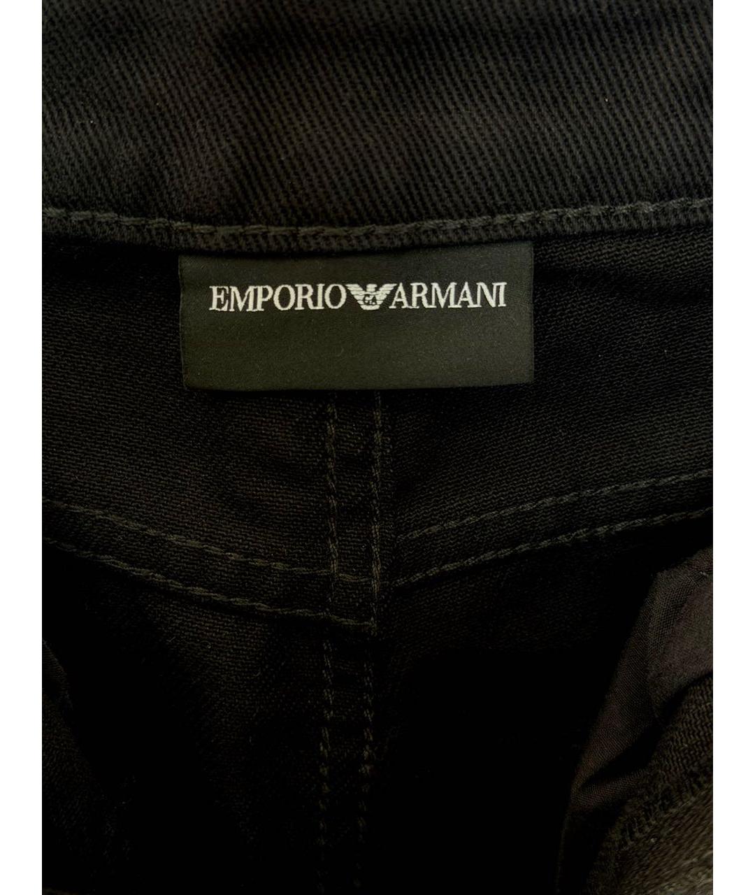 EMPORIO ARMANI Черные хлопковые джинсы слим, фото 3