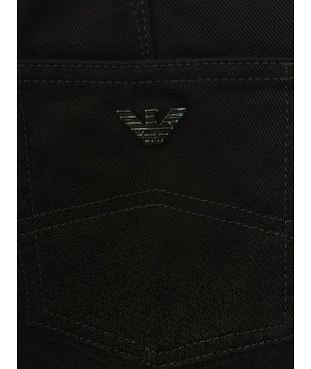 EMPORIO ARMANI Черные хлопковые джинсы слим, фото 8