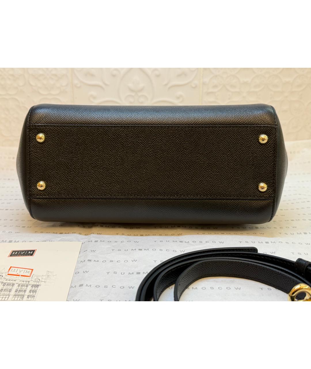 DOLCE&GABBANA Черная кожаная сумка через плечо, фото 3