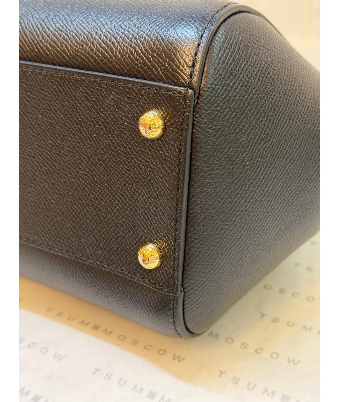 DOLCE&GABBANA Черная кожаная сумка через плечо, фото 5