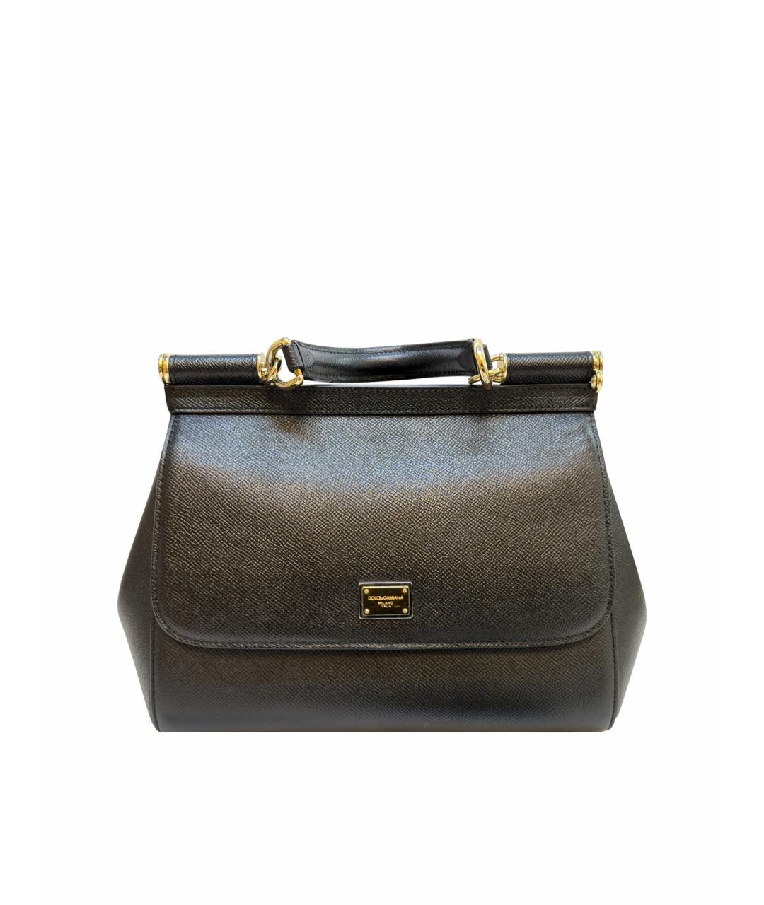 DOLCE&GABBANA Черная кожаная сумка через плечо, фото 1