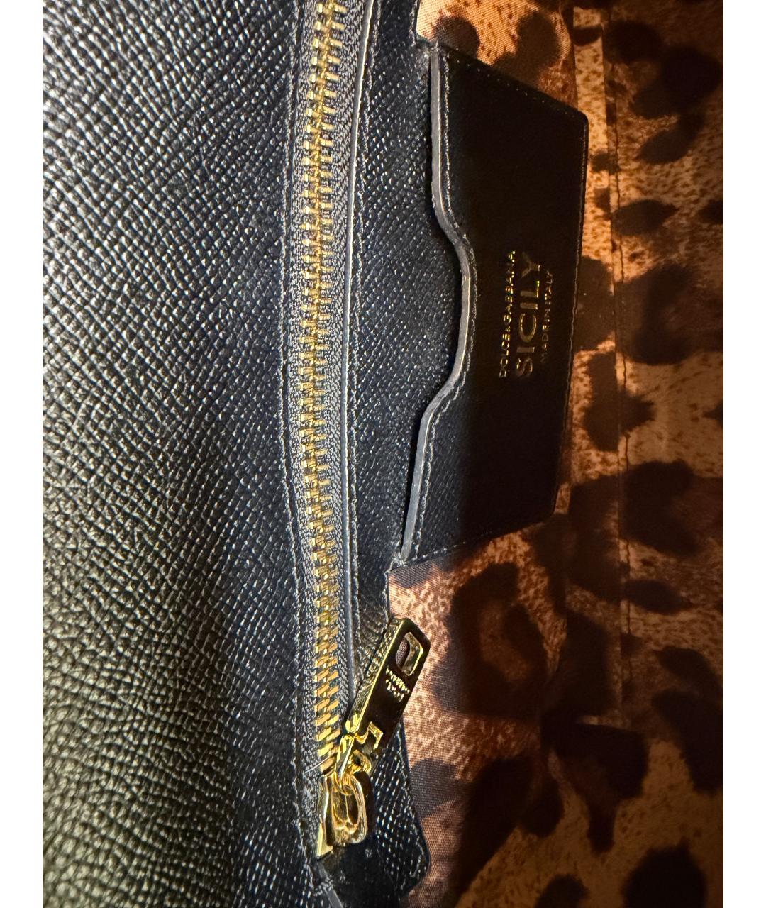 DOLCE&GABBANA Черная кожаная сумка через плечо, фото 4