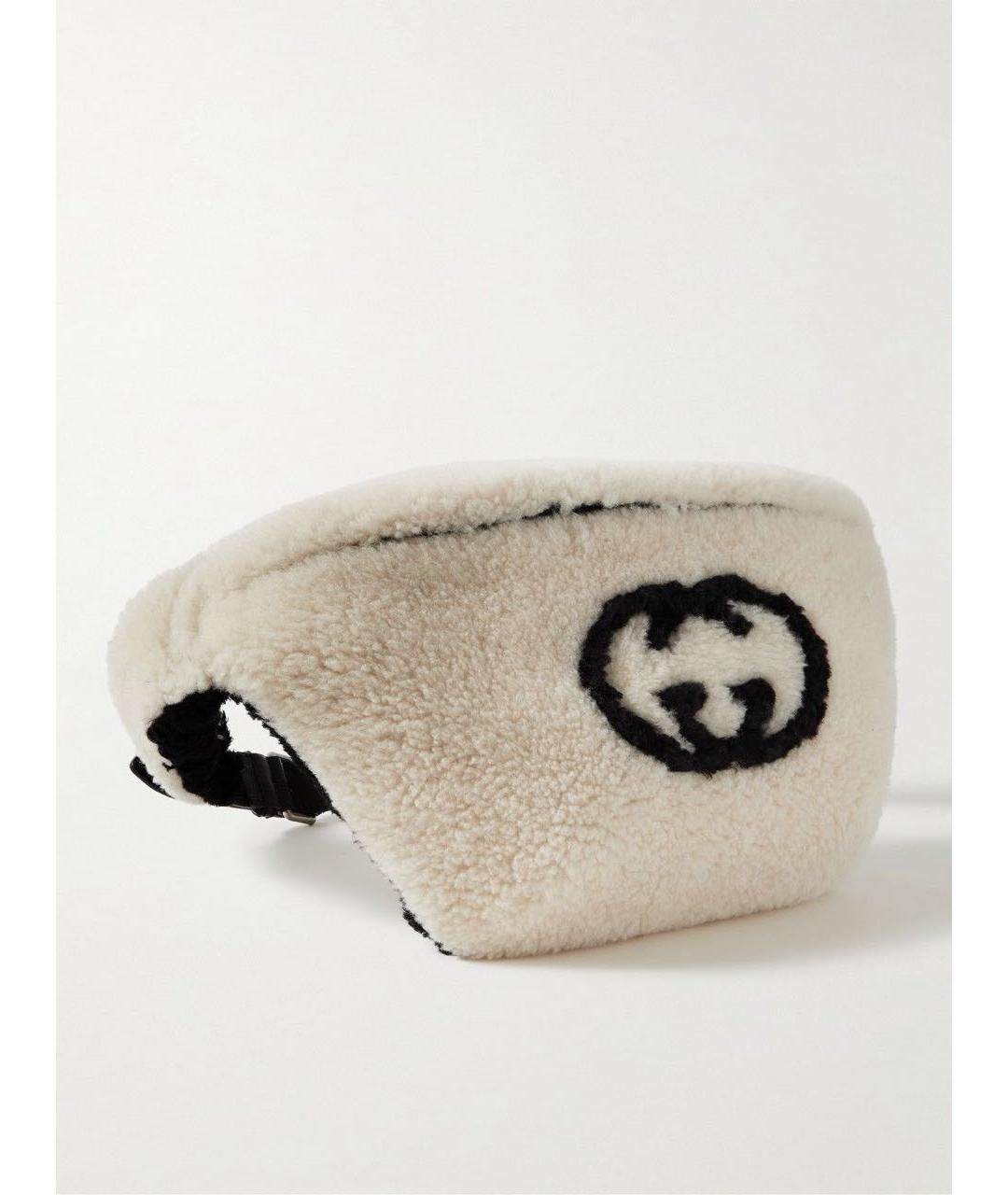 GUCCI Бежевая меховая поясная сумка, фото 4