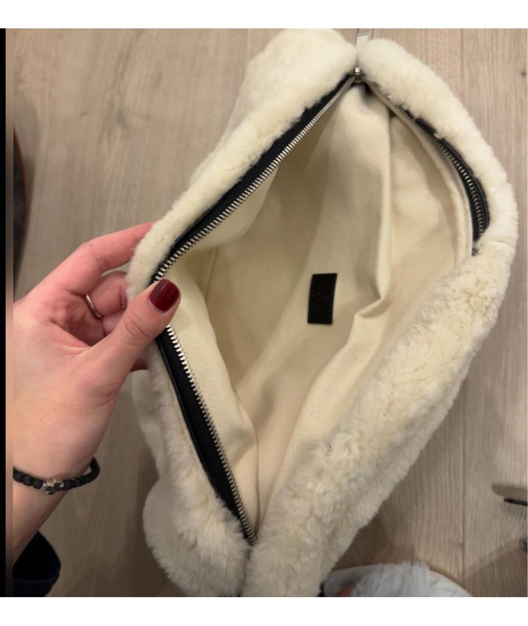 GUCCI Бежевая меховая поясная сумка, фото 3