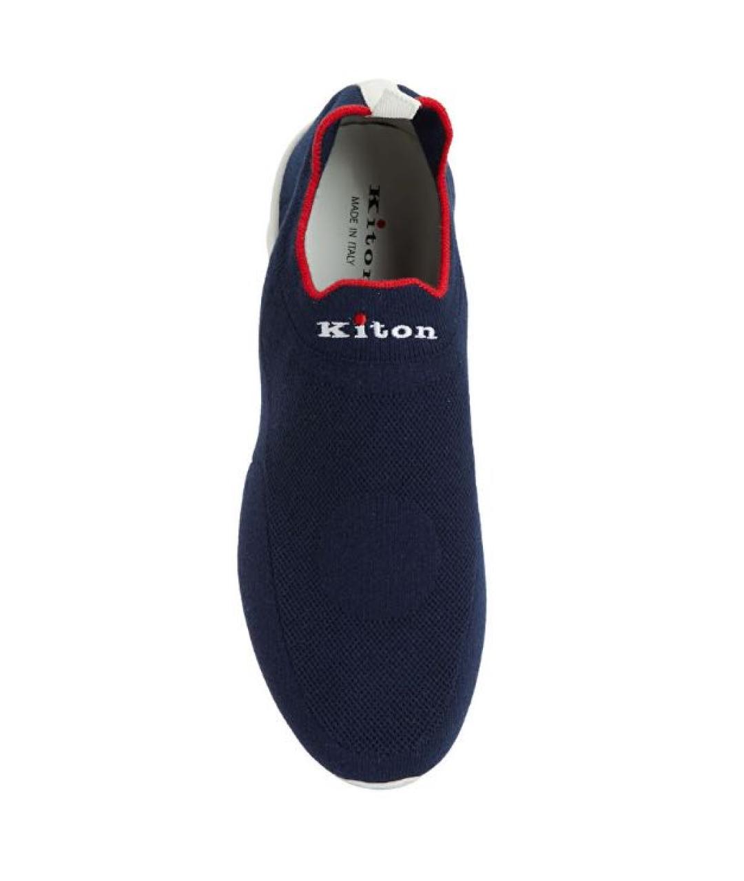 KITON Синие текстильные слипоны, фото 3