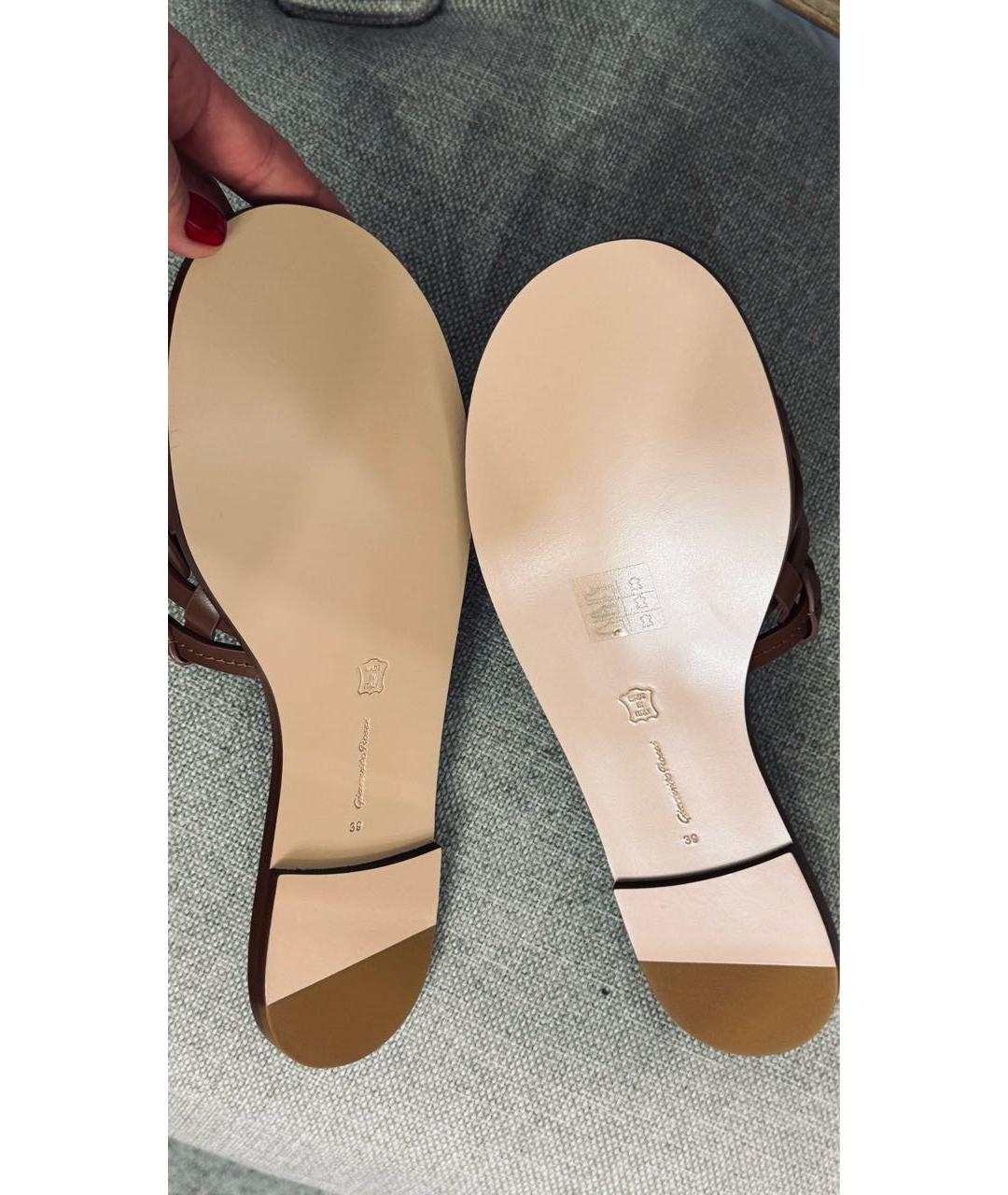 GIANVITO ROSSI Коричневые кожаные мюли, фото 4