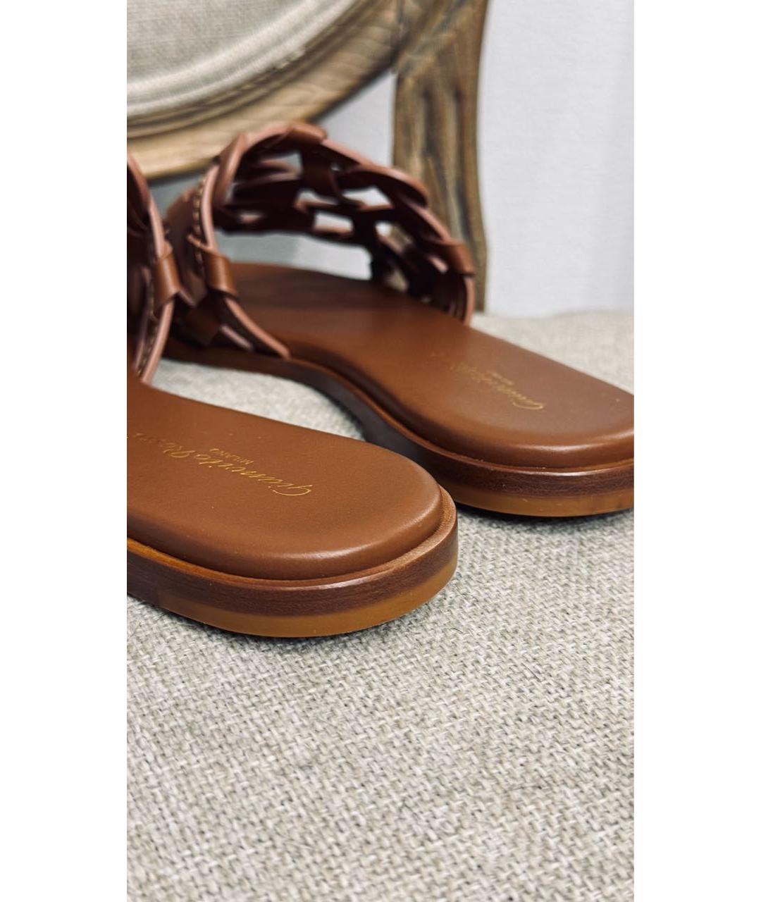 GIANVITO ROSSI Коричневые кожаные мюли, фото 3