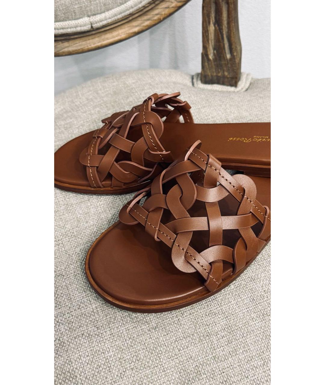 GIANVITO ROSSI Коричневые кожаные мюли, фото 5