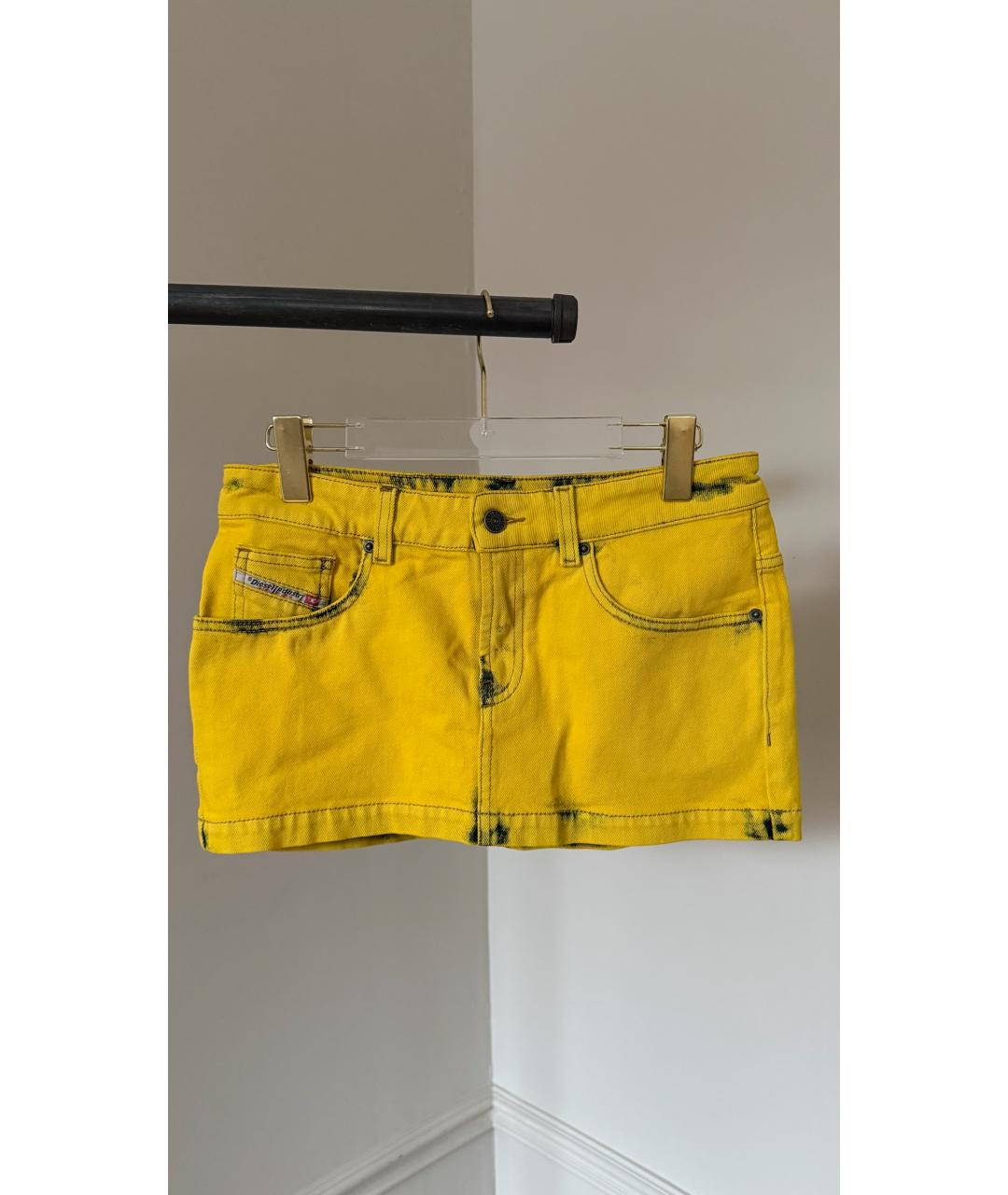DIESEL Желтая юбка мини, фото 6
