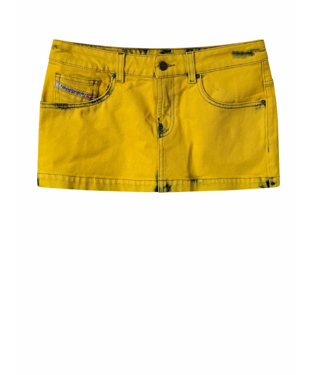 DIESEL Желтая юбка мини, фото 1