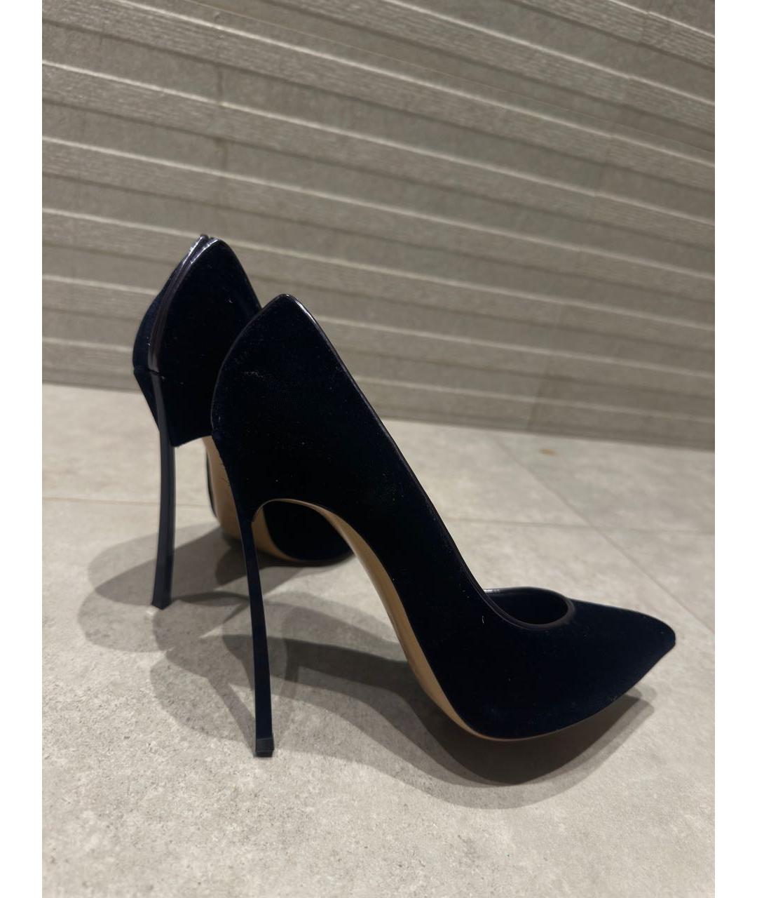 CASADEI Темно-синие бархатные туфли, фото 5