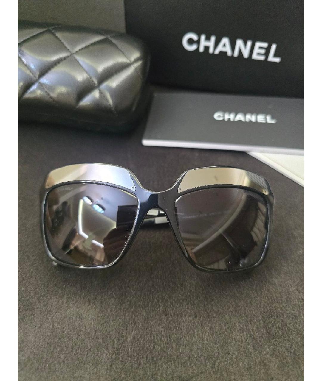 CHANEL Черные пластиковые солнцезащитные очки, фото 8
