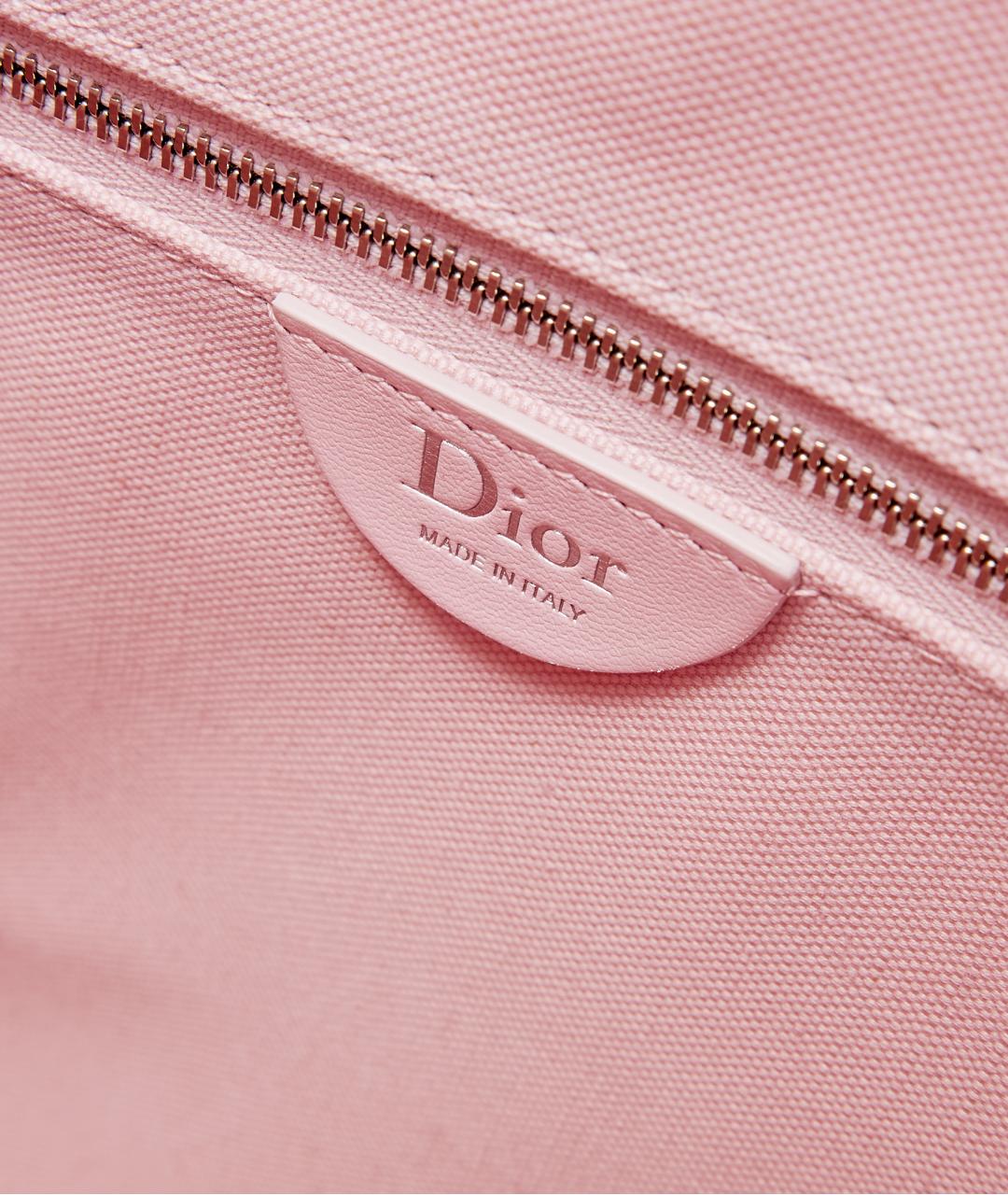 CHRISTIAN DIOR Розовая тканевая сумка тоут, фото 8