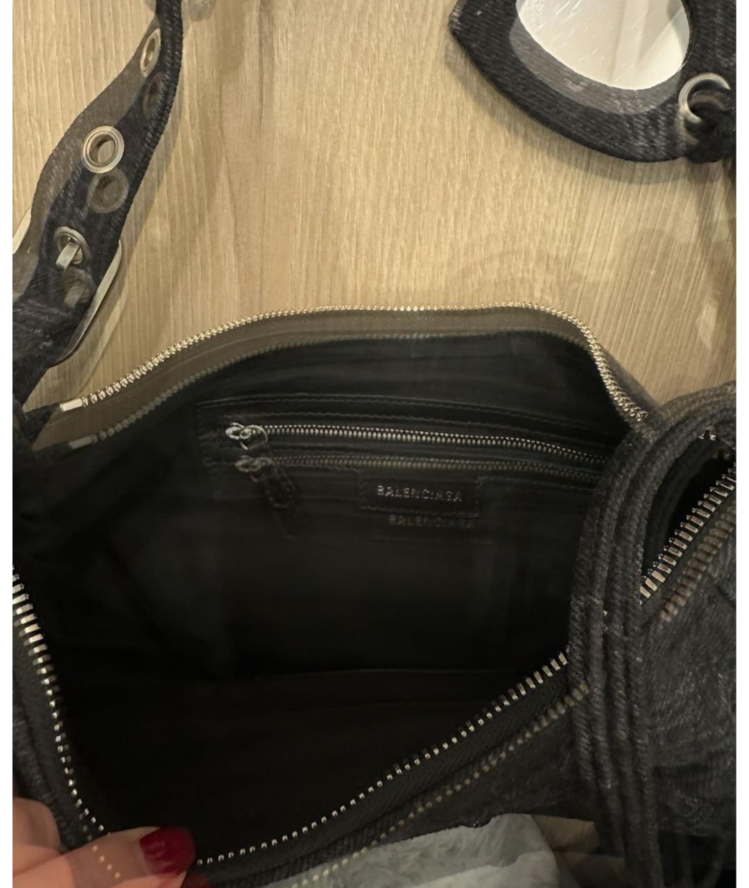 BALENCIAGA Черная деним сумка через плечо, фото 3