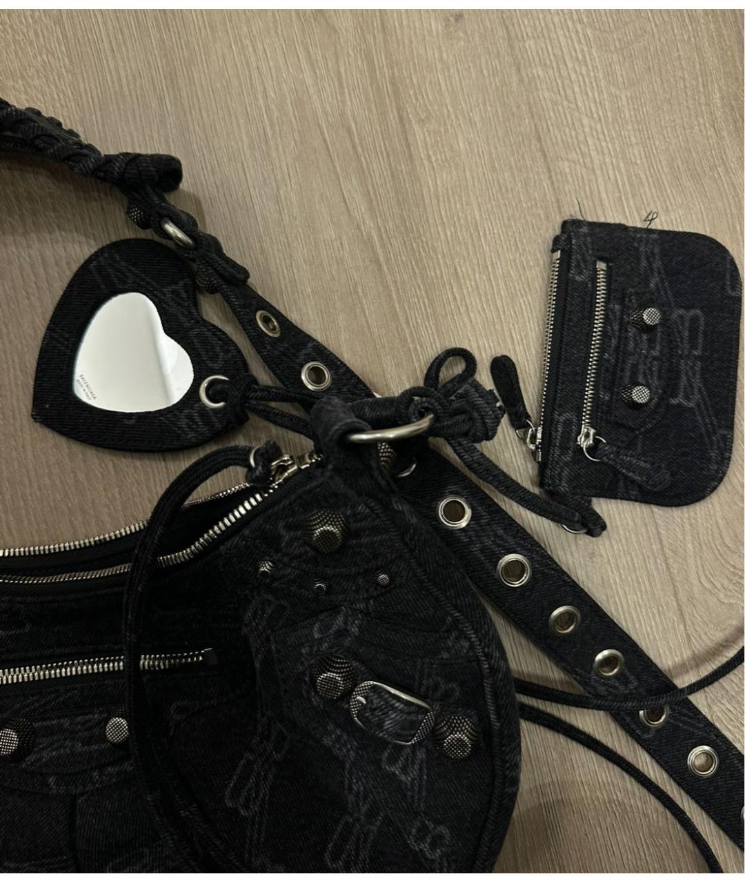 BALENCIAGA Черная деним сумка через плечо, фото 2