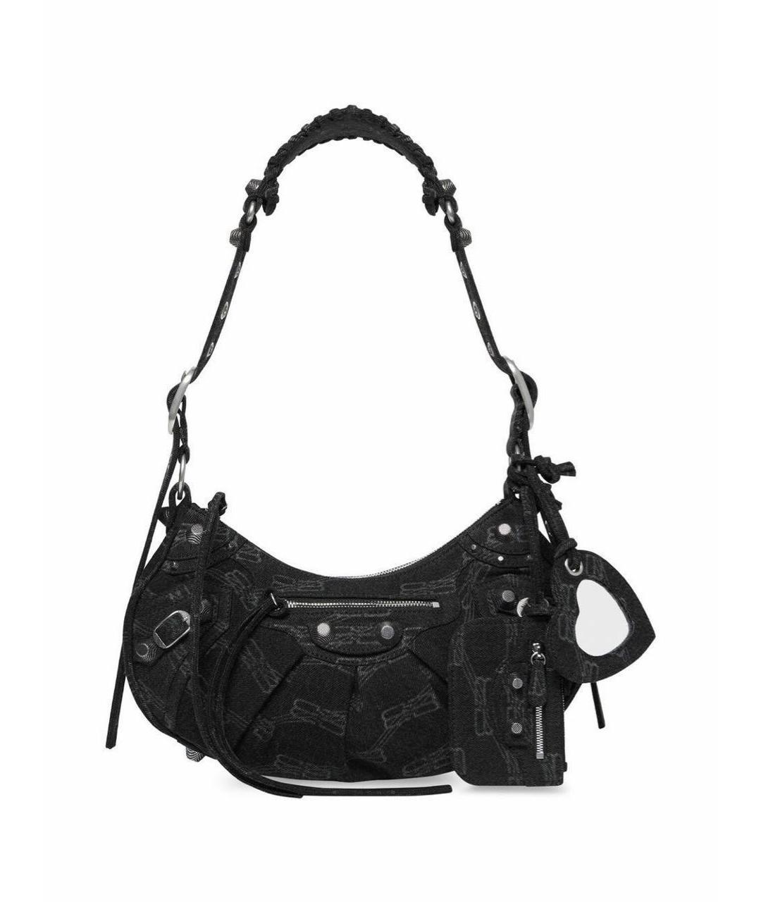 BALENCIAGA Черная деним сумка через плечо, фото 4