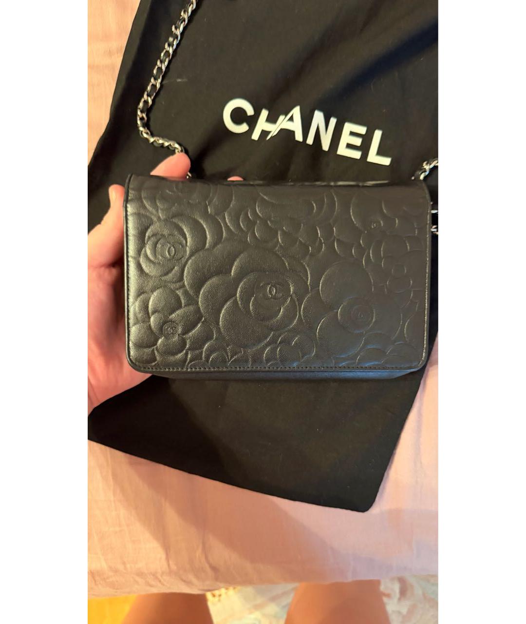 CHANEL Черная кожаная сумка через плечо, фото 3