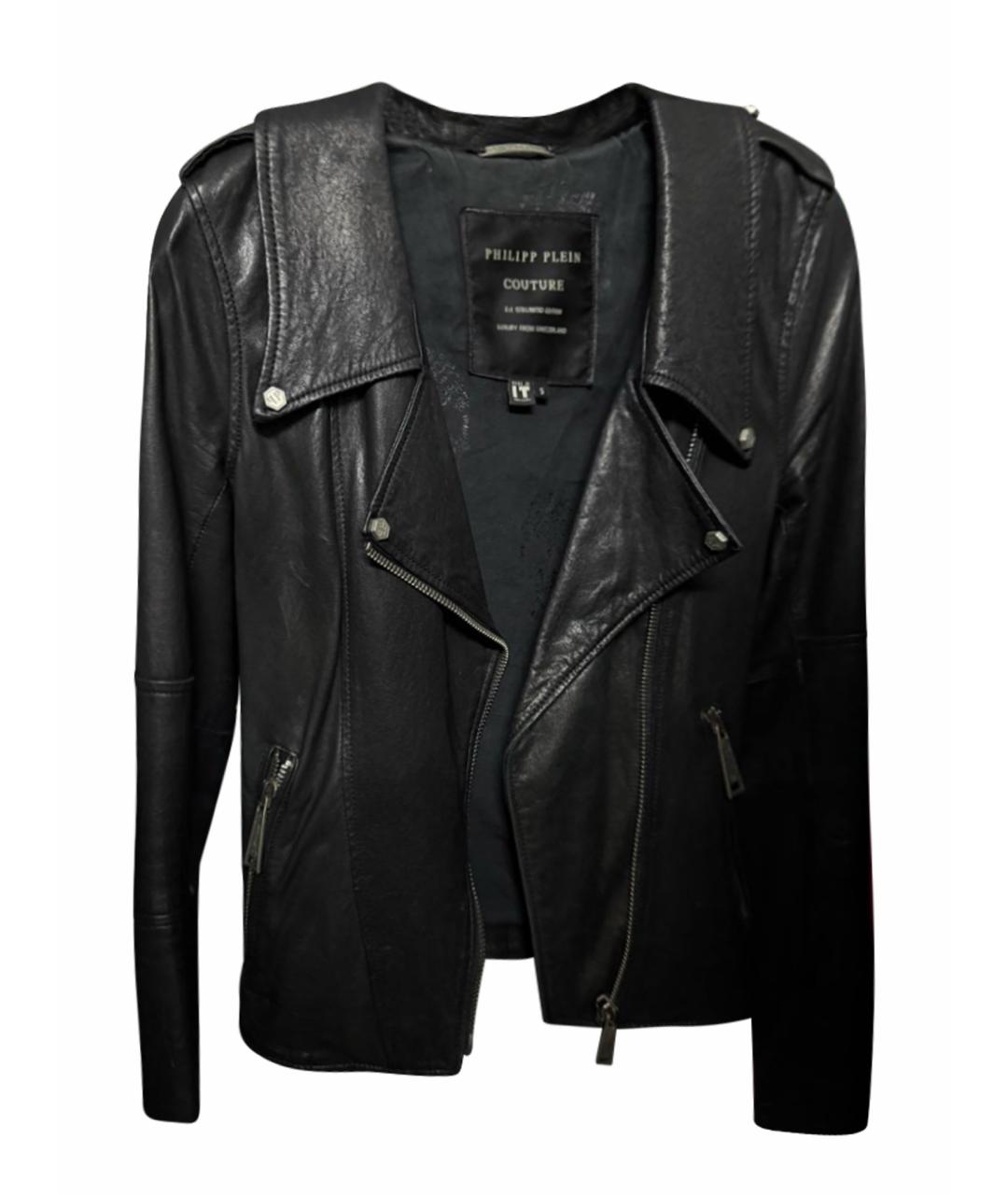 PHILIPP PLEIN Черная кожаная куртка, фото 1