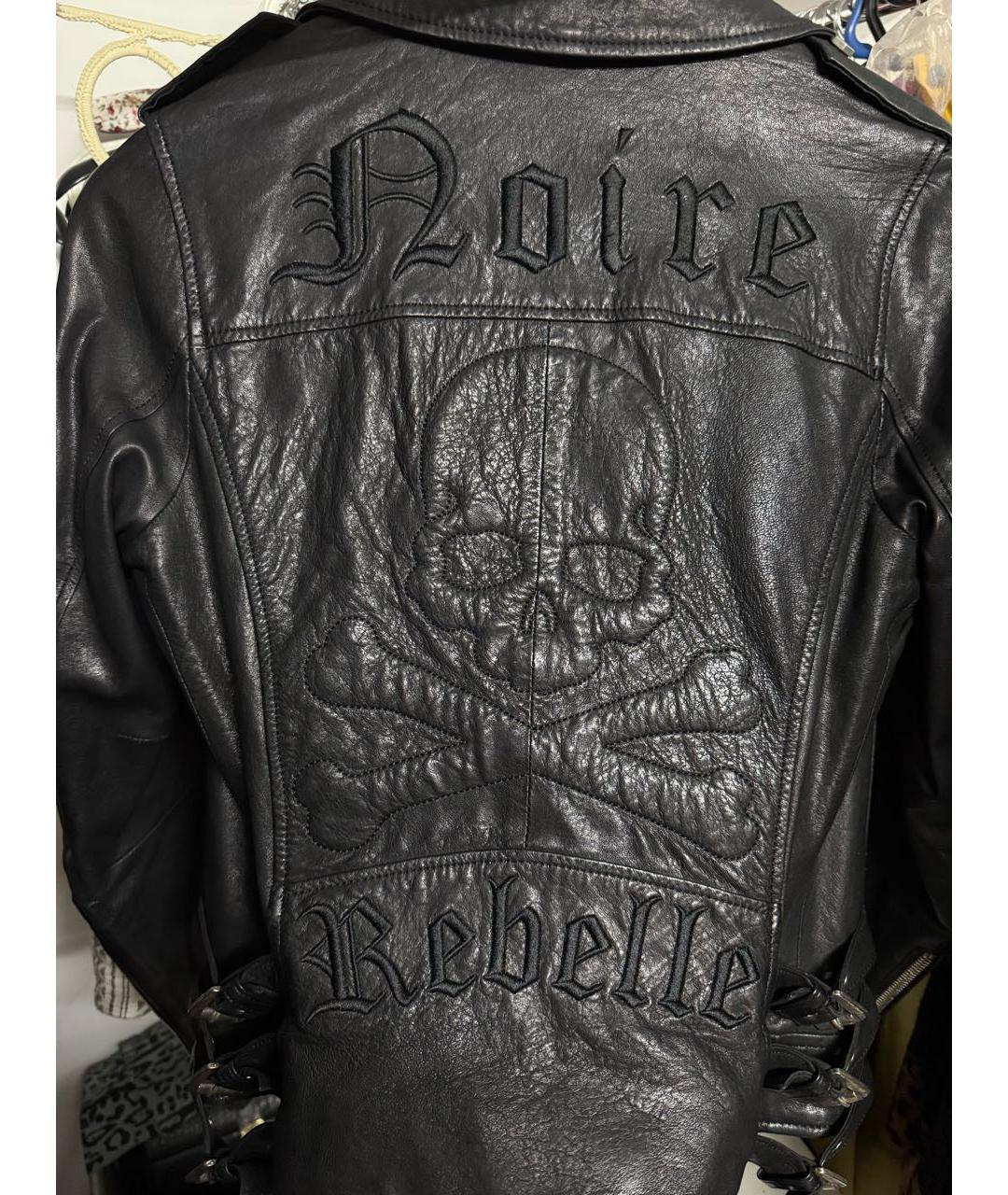 PHILIPP PLEIN Черная кожаная куртка, фото 6