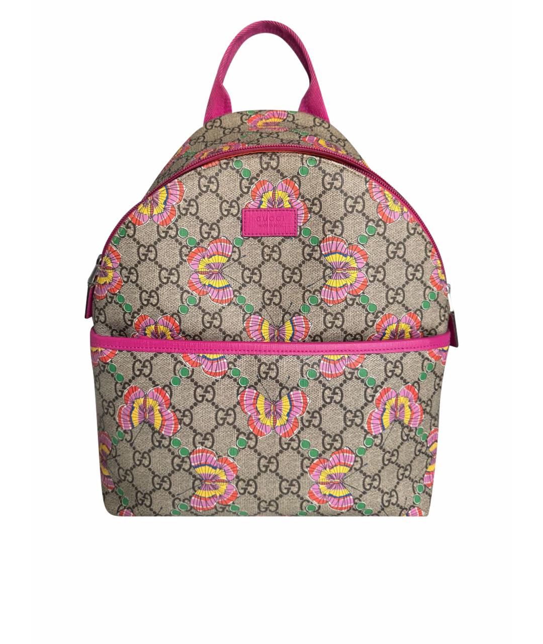 GUCCI Розовый кожаный рюкзак, фото 1